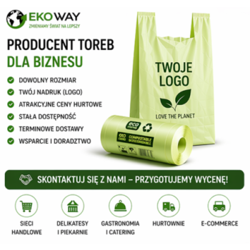 Reklamówka I`M BIO BAG reklamówki BIO bez opłaty recyklingowej 25x45cm 50szt/opak